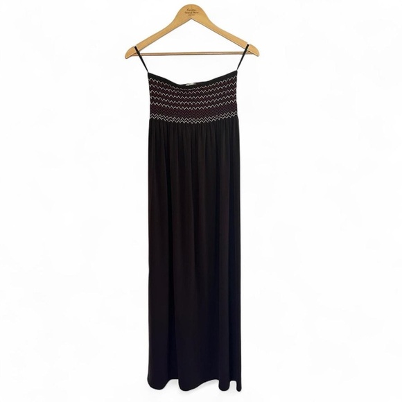 Charlotte Russe Y2K Smocked Strapless Tube Maxi Dress. Brown. Size: Large. - Picture 1 of 5